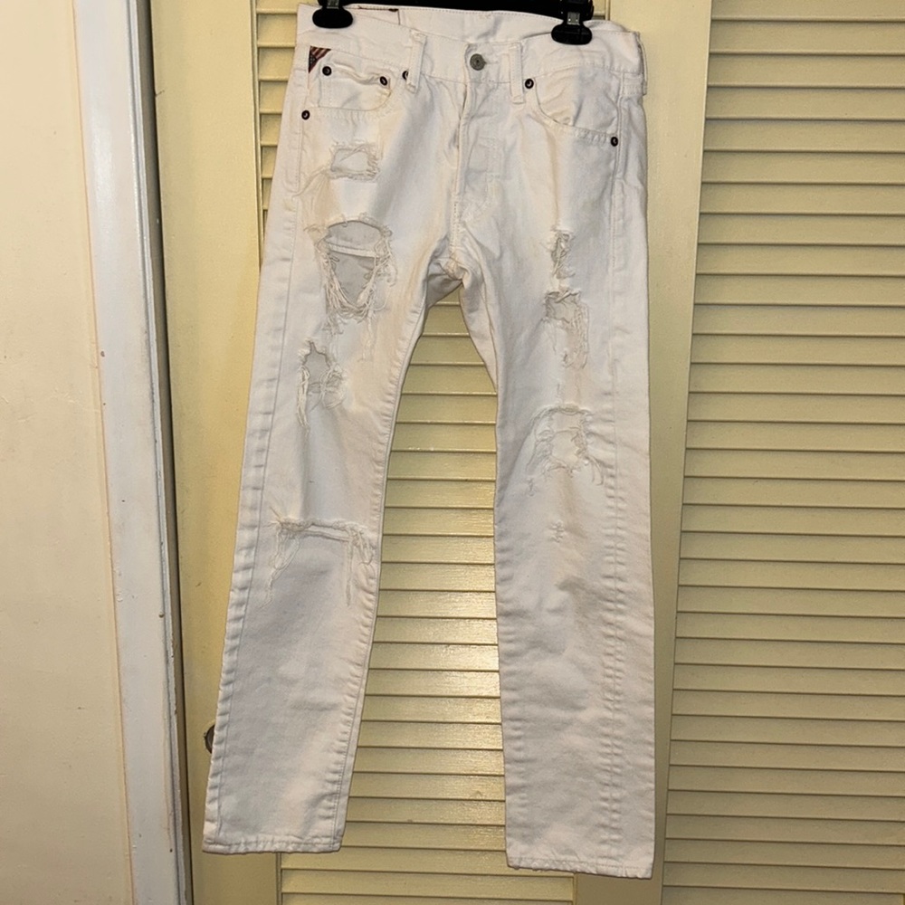 Men’s White Ripped Pants